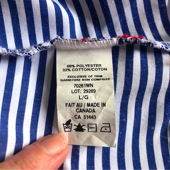 Vintage Striped Rose-Embroidered Péplum Top ✨ Lasies size M - Picture 7 of 8